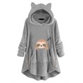 thumbnail image 1 of Sweat à Capuche pour Femmes à Manches Longues avec Capuche en Molleton Mignon Imprimé Haut avec Poches à Boutons, 1 of 4