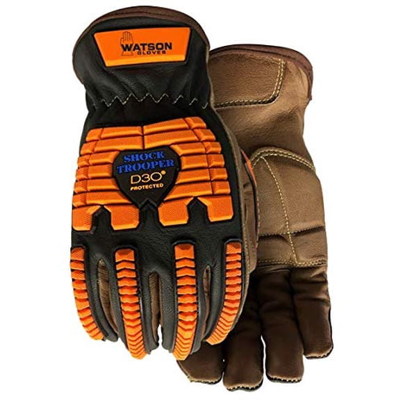 Watson Gloves Shock Trooper Winter Glove - Goatskin Leather, Cut Resistant, Water and Oil Resistant, D3O iA Protection (95785, Extra Large)