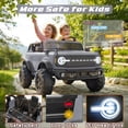 thumbnail image 6 of Licensed Ford Bronco 24V 2 Seater Truck Battery Powered Ride on with Remote Control & Bluetooth, Electric Car for Kids Toddler, Gray, 6 of 9