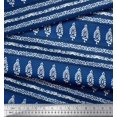 thumbnail image 2 of Soimoi Rayon Fabric Stripe,Swirl & Floral Block Print Fabric by Yard 56 Inch Wide, 2 of 2