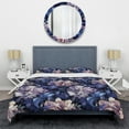 thumbnail image 3 of Designart "Purple Peony Damask Fantasy I" Floral Bedding Covert Set - Cottage Bed Set With 2 Shams, 3 of 5