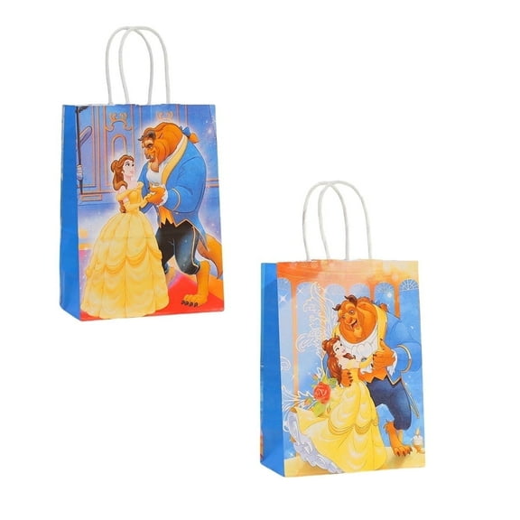 16 Pcs Anime Belle Princess  Party Gift Bags,Birthday party bags, Cartoon candy bags, Party Decoration Supplies（8.26"×5.9"×3.15"）