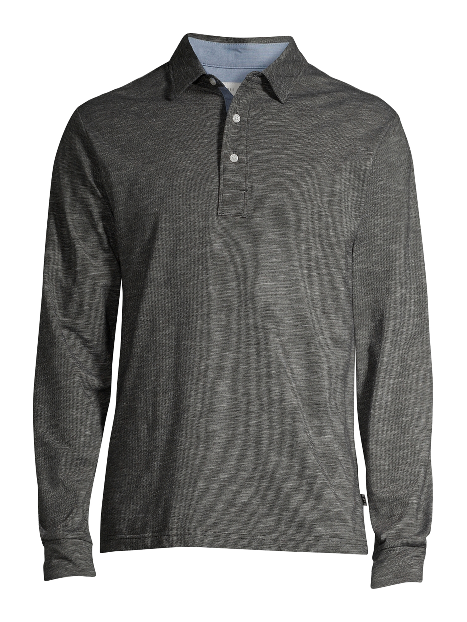 Free Assembly Men's Long Sleeve Textured Jersey Polo Shirt - image 2 of 5