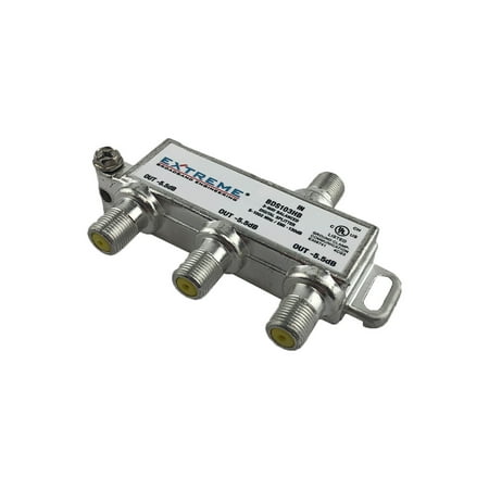 Extreme 3 Way Balanced HD Digital High Performance 5-1002MHz Coax Cable Splitter - BDS103HB (5.5 dB / 5.5 dB / 5.5 dB out), Model: EL-UDON-88151, Electronic (Best 3 Way Splitter)