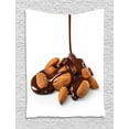 thumbnail image 1 of Chocolate Tapestry, Close Up Photography of Chocolate Sauce Poured onto a Pile of Almonds Print, Wall Hanging for Bedroom Living Room Dorm Decor, 40"W X 60"L, Redbrown Ginger, by Ambesonne, 1 of 2