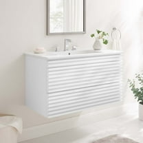 Modway Render 36" Wall-Mount Bathroom Vanity in White White