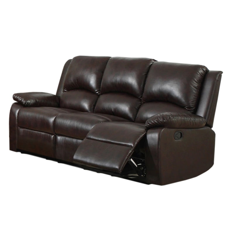 Furniture of America Bantell Faux Leather Tufted Reclining Sofa in