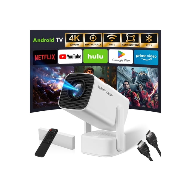 Mini Proyector Sepymp 2025 Mejorado 4K 1080P 350 ANSI 5W