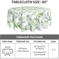 thumbnail image 5 of Spring Floral Teal Sage Green Tablecloth Round 60 Inch Watercolor Eucalyptus Leaf Round Table Cloth Wrinkle Resistant Washable Table Cover for Kitchen Dining Room Holiday Party Picnic Patio, 5 of 6