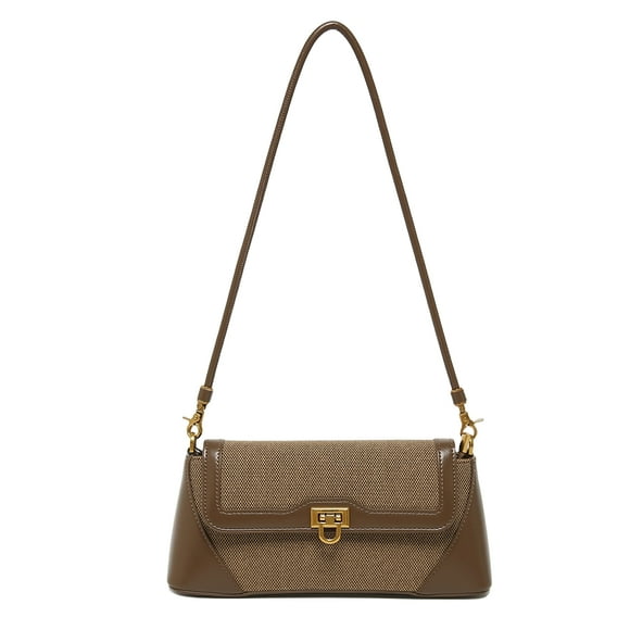 Flap Shoulder Bag for Women Fashion Leather Canvas Crossbody Bag Ladies Purse Handbags with 2 Removable Strap