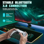 TiMOVO Wireless Keyboard Compatible with PS5 Controller, Bluetooth Green Backlight Mini Game Keypad Built-in Speaker, Playstation 5 Accessories, Black
