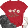 thumbnail image 5 of Xdegoge Womens Botanical Daisy Garden Graphic Short Sleeve Crewneck T Shirt Wildflower Print Nature Inspired Summer Casual Loose Comfort Fashion Tee Artistic Floral Pattern Style Tops Shirts, 5 of 5