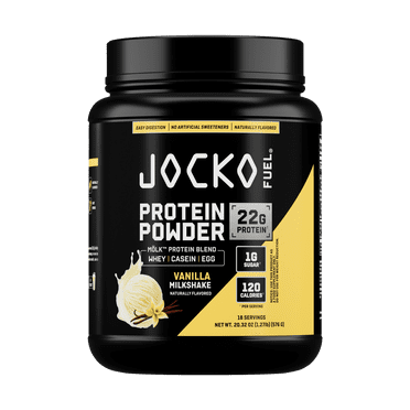 Jocko Fuel Whey Protein Powder, Vanilla, 22g Protein, Digestive Enzymes, Probiotic Blend, No Sugar Added, Essential Amino Acids, Electrolyte Minerals, 18 Servings