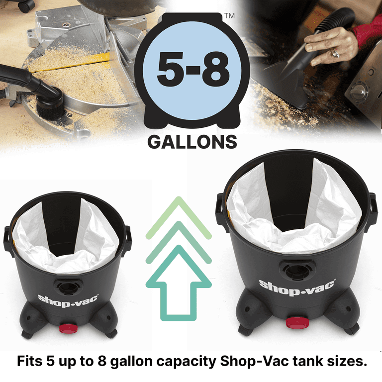 SKIP&CLAP 吸引器バッグ CARErryBAG Rect.L Shop-Vac Dry Vacuum, 5-8 Gallon Disposable Filter Bags, 3