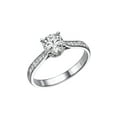 thumbnail image 2 of 3/4 CT Diamond Engagement Ring in 14K White Gold (I-J color,I1-SI2 clarity) Solitaire w Accents Cathedral Round, 2 of 4