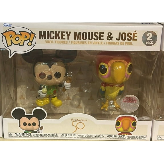 Disney Parks Exclusive 50th Enchanted Tiki Room Mickey Jose Pop Funko Set New
