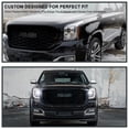 thumbnail image 3 of Spec-D Tuning Polished Black Denali Style Mesh Front Hood Grill Grille Compatible with 2015-2020 GMC Yukon/Yukon XL, 3 of 7