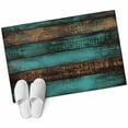 thumbnail image 2 of Vintage Teal Stripe Bathroom Mats 2x3 FT, Non Slip Small Kitchen Mat, Farmhouse Shabby Turquoise Washable Soft Backed Front Door Throw Rugs Non-Shedding Indoor Outdoor Doormat for Entryway Sink, 2 of 8