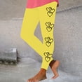 thumbnail image 2 of lcziwo Women's Valentines Day Leggings Heart Graphic Print Legging Pants Stretch High Waisted Tummy Control Yoga Pants Full Length Workout Tights Yellow M, Weekly Sales, 2 of 7