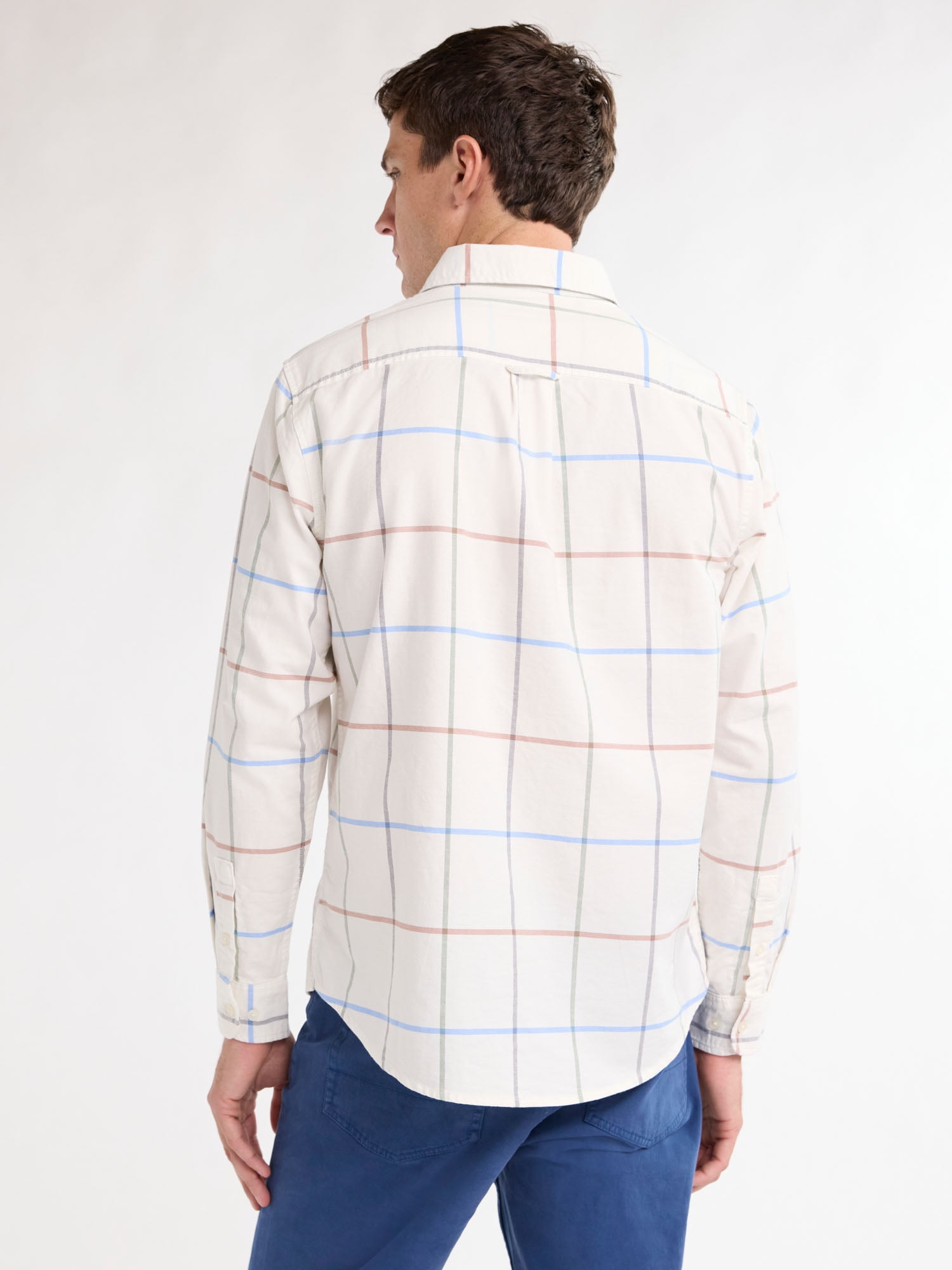 Free Assembly Men's Oxford Woven Shirt With Long Sleeves, Sizes XS-3XL