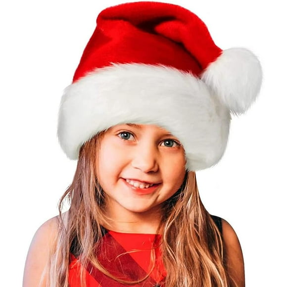 Naughty And Nice Short Velvet Christmas Santa Hats Green And Red Funny Christmas Hat Embroidered Christmas Hat Bulk For Adults Kids Women Men Xmas Holiday PartyPlush Santa Hat, Traditional Red and Wh