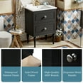 thumbnail image 6 of Euroco 24'' Bathroom Vanity Cabinet with Ceramic Sink Combo Set, Solid Wood Frame Modern Bathroom Storage Cabinet with 2 Drawers, 6 of 9
