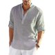thumbnail image 4 of Men's Long Sleeved Linen Shirt, Cotton And Linen Casual Shirt, S-5xl Top [free Shipping], 4 of 4