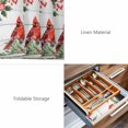 thumbnail image 6 of Placemats Set of 6, Cardinal Bird Woven Placemat, Linen Place Mats for Kitchen/Dining Tables, Winter Poinsettia Pine Cones Berry Wood Washable Table Mats for Party, 6 of 8