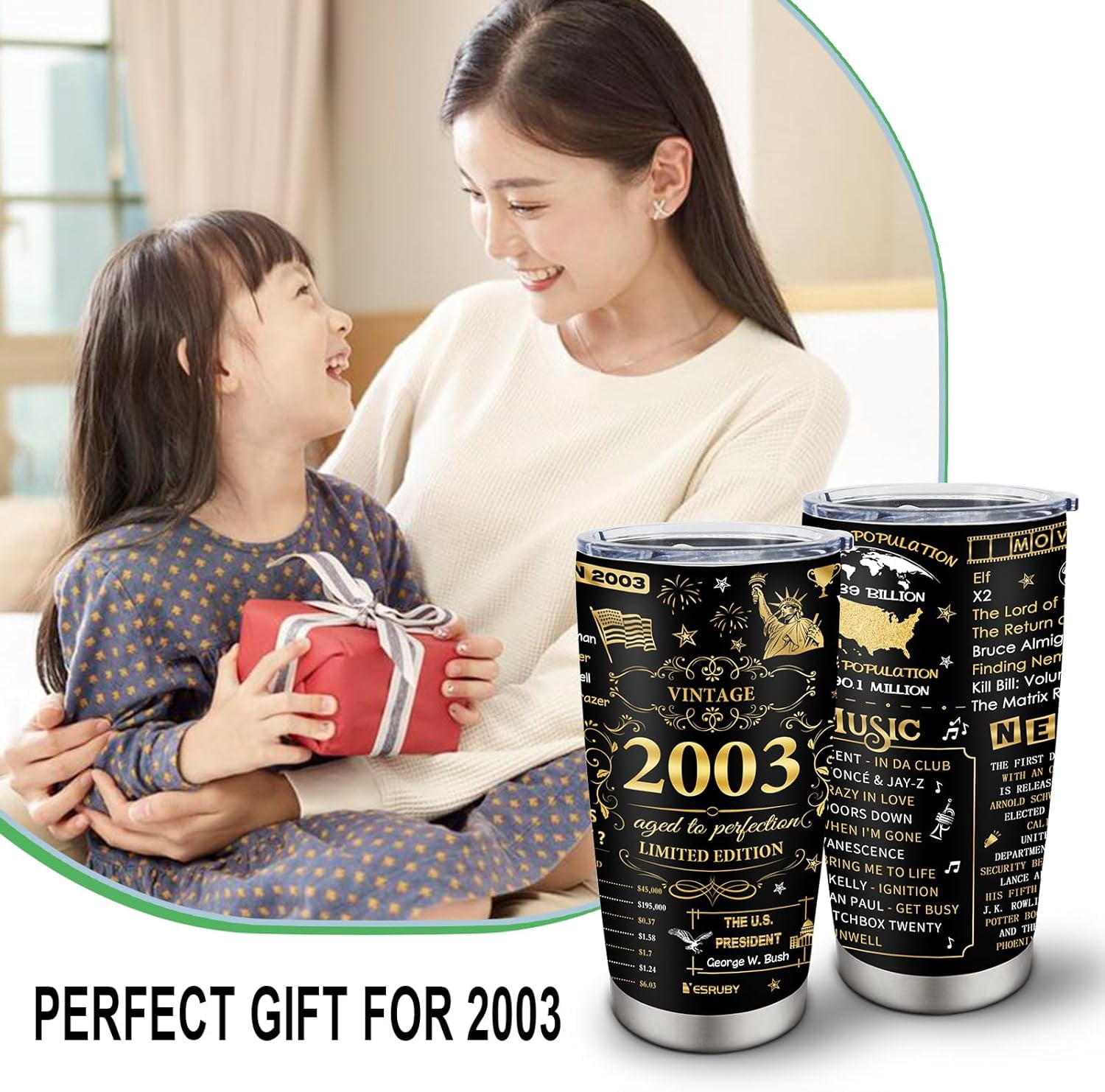 21st Birthday Gifts For Her/Him, Gifts For 21 Year Old Women Tumbler 20oz, 21st Birthday Gifts, 21 Year Old Birthday Gifts For Her/Him, 21 Birthday Decorations, Back In 2003 Travel Mug 1PC