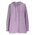 thumbnail image 5 of Timegard Oversized Hoodies for Women Fall Ribbed V Neck Button Long Sleeve Pullover Loose Comfy Tops, 5 of 6