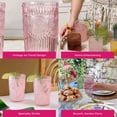 thumbnail image 4 of Kate Aspen Textured Striped Pink Drinking Glasses Set of 24, (13 oz) Vintage Glassware Set Cocktail Glass Set, Juice Glass, Water Cups | Hostess Gift, Present for Newlyweds or New Home Owners, 4 of 7