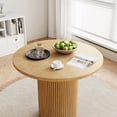 thumbnail image 3 of Rophefx 35.4" Solid Wood Round Dining Table with Handcrafted Relief Pedestal,Circle Dining Table,Natural, 3 of 9