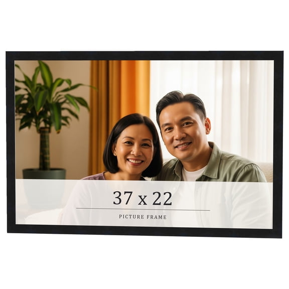 37x22 Frame Black Real Wood Picture Frame Width 0.75 inches | Interior Frame Depth 0.5 inches |