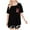 Black, variant on HaoXianJian Pajama for Women 2 Piece Relaxed Fitted Short Sleeve Tops and Shorts Soft Sleepwear White & Black Pajama with Che Pocket for Women