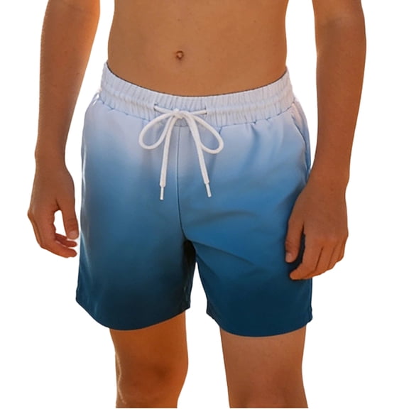 MEZZALL Boys Swimwear Bottoms Kids Swim Trunks Gradient With Elastic Waistband Comfortable Athletic Swim Shorts Beach Vacation Swim Trunks