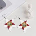 thumbnail image 5 of Leather Star Hook Earrings Florida Flag Print Earring Dangle Drop Earring For Women, 5 of 6