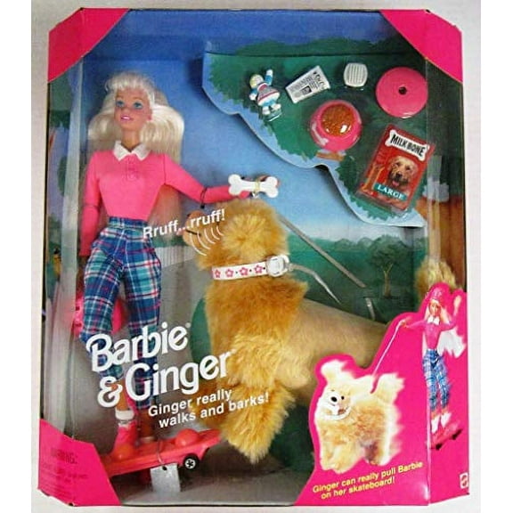 Mattel Barbie Doll & Ginger The Dog