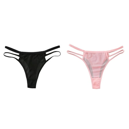 Lojoutye 2 Pack(Pink 1PCS & Black 1PCS) Multipack Lane 22 24 New Womens Underwear for Bikini Panties Soft Hipster Panty Ladies Briefs