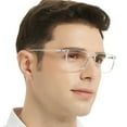 thumbnail image 2 of MARE AZZURO Lightweight Reading Glasses Men Designer Readers 100 125 150 175 200 225 250 275 300 350 400 500 600 (Transparent, 2.00), Polycarbonate Lens, 2 of 7