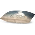 thumbnail image 4 of White Horse Running Velvet Oblong Lumbar Plush Throw Pillow Cover/Shams Cushion Case - 20x26in - Decorative Invisible Zipper Design for Couch Sofa Pillowcase Only, 4 of 7