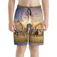 thumbnail image 2 of Rocae Vintage Wildlife Protection for Teen Beach Trunks Boys Swim Trunks with Compression Liner Quick Dry Board Shorts, 2 of 9