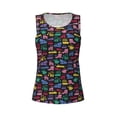thumbnail image 3 of Picia Colorful Excavator Pattern Women's Workout Tank Top,Breathable Activewear,Slim Fit Athletic Top,Versatile Workout Moisture-wicking top-Large, 3 of 9
