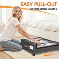 thumbnail image 3 of Yecaye 2 Pack Rolling Under Bed Storage Containers Bin with Wheels, Gray, 3 of 9