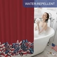 thumbnail image 6 of 4th of July Shower Curtain, 36" x 72", USA Flag Rose Flowers Independence Day Waterproof Bathroom Curtain Washable Shower Curtain Set with 12 Hooks, 6 of 9