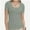 Sage green, variant on Women's Summer Scoop Neck Short Sleeve T-Shirts Ribbed Knit Slim Fitted Casual Basic Top