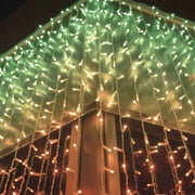 Twinkly TWPLUS-PLC-CU-10X25SPP-T 40 Wide, 6.5 FT Tall RGBW PLUS Light Curtain with 250 Lights (Transparent Wire), IP65-Rated