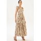thumbnail image 1 of Vestido largo Bellabarnetten con corsé floral sin espalda y cordones, 1 of 5