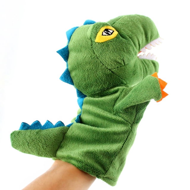 Marionetas de mano suaves de peluche de dinosaurio de dibujos animados, juguetes de peluche suaves de dinosaurio de dibujos animados para niños, juguetes d