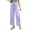 Purple, variant on KIHOUT Womens Elastic Waist Capri Pants with Pockets Solid Color Casual Loose Fit Cropped Ankle Length Trousers for Summer Spring Daily Wear