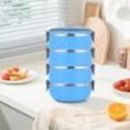 thumbnail image 1 of PEONAVET Bento Boxes Four Layer Portable Lunch Box Circular Fresh-keeping Box Stainless Steel Insulated Student Office Worker Lunch Box Bento Boxes, 1 of 2